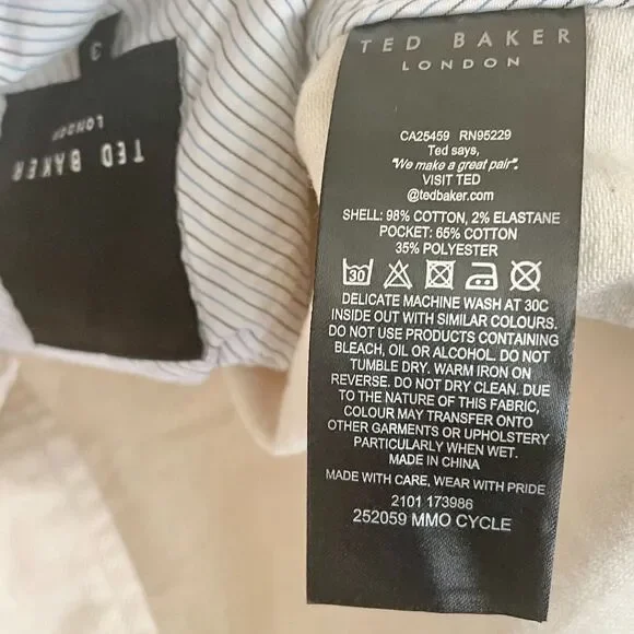 Ted Baker London Mens Summer Utility Jacket Cotton Cream Size 3 - Picture 9 of 11